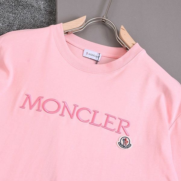 モンクレール コピー刺繍ロゴ コットン クルーネック Tシャツ mox95552
